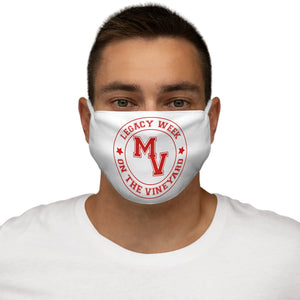 Crimson and White LEGACY WEEK ON THE VINEYARD Snug-Fit Polyester Face Mask - LWV (red ) MV and accent stars ( red )