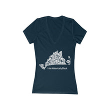 Load image into Gallery viewer, Blue Women&#39;s Jersey Short Sleeve Deep V-Neck Tee
