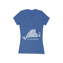 Load image into Gallery viewer, Blue Women&#39;s Jersey Short Sleeve Deep V-Neck Tee
