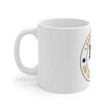 Load image into Gallery viewer, Black and Gold LEGACY WEEK ON THE VINEYARD Mug 11oz LWV (gold) MV and accent stars ( black )
