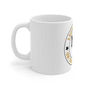 Black and Gold LEGACY WEEK ON THE VINEYARD Mug 11oz LWV (gold) MV and accent stars ( black )