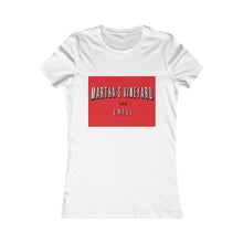 Load image into Gallery viewer, Martha&#39;s Vineyard and Chill - Women&#39;s Favorite Tee - White with Red Box PLEASE SEE SIZE CHART
