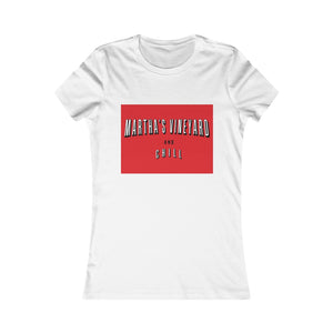 Martha's Vineyard and Chill - Women's Favorite Tee - White with Red Box PLEASE SEE SIZE CHART