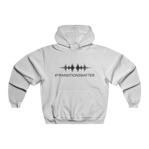 #TRANSITIONSMATTER - FREQUENCY Men's NUBLEND® Hooded Sweatshirt WHITE  - PLEASE READ SIZE CHART