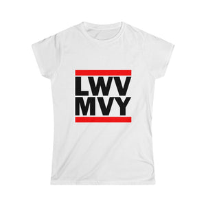 LWV-MVY White Tee with Black Letters Women's Softstyle Tee - PLEASE READ SIZING CHART
