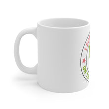 Load image into Gallery viewer, Pink and Green LEGACY WEEK ON THE VINEYARD Mug 11oz- Legacy Week (salmon pink) M ( apple green ) V (salmon pink) accent stars ( R-pink ), (L-green)
