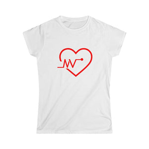 I LOVE MV  (RED MV IN RED HEART) Women's Softstyle Tee  PLEASE READ THE SIZE CHART