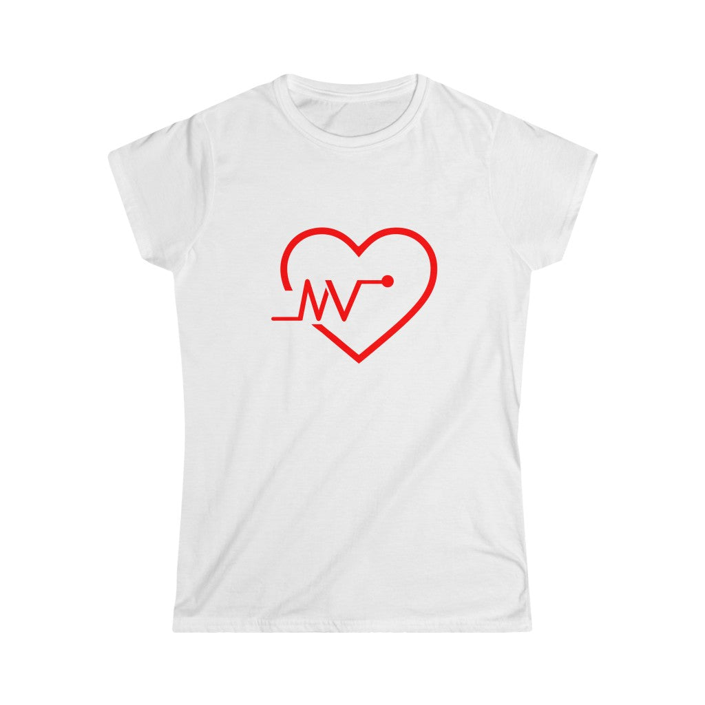 I LOVE MV  (RED MV IN RED HEART) Women's Softstyle Tee  PLEASE READ THE SIZE CHART