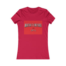 Load image into Gallery viewer, Martha&#39;s Vineyard and Chill - Women&#39;s Favorite Tee - White with Red Box PLEASE SEE SIZE CHART
