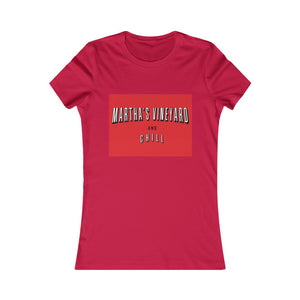 Martha's Vineyard and Chill - Women's Favorite Tee - White with Red Box PLEASE SEE SIZE CHART