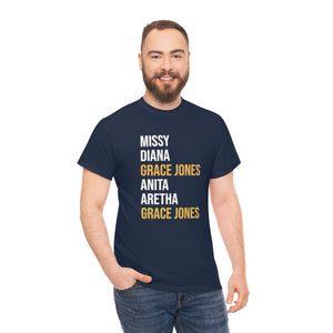 Grace Jones Gold X NAVY Unisex Heavy Cotton Tee