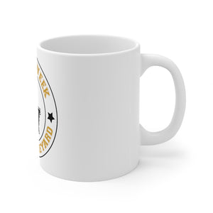 Black and Gold LEGACY WEEK ON THE VINEYARD Mug 11oz LWV (gold) MV and accent stars ( black )