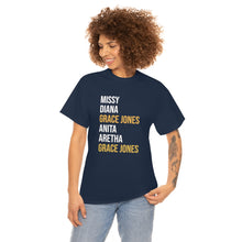 Load image into Gallery viewer, Grace Jones Gold X NAVY Unisex Heavy Cotton Tee

