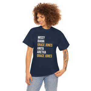 Grace Jones Gold X NAVY Unisex Heavy Cotton Tee