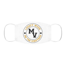 Load image into Gallery viewer, Black and Gold LEGACY WEEK ON THE VINEYARD Snug-Fit Polyester Face Mask LWV (gold) MV and accent stars ( black )
