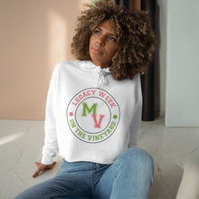 Load image into Gallery viewer, Crop Hoodie Pink and Green LEGACY WEEK ON THE VINEYARD - Legacy Week (salmon pink) M ( apple green ) V (salmon pink) accent stars ( R-pink ), (L-green) PLEASE SEE SIZE CHART

