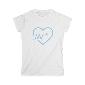 I LOVE MV  Women's Softstyle Tee (Spelman Blue MV IN Spelman Blue HEART) PLEASE READ THE SIZE CHART
