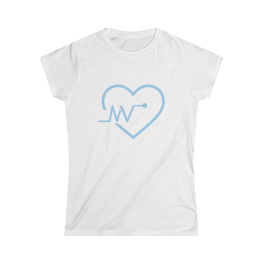 I LOVE MV  Women's Softstyle Tee (Spelman Blue MV IN Spelman Blue HEART) PLEASE READ THE SIZE CHART