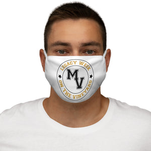 Black and Gold LEGACY WEEK ON THE VINEYARD Snug-Fit Polyester Face Mask LWV (gold) MV and accent stars ( black )