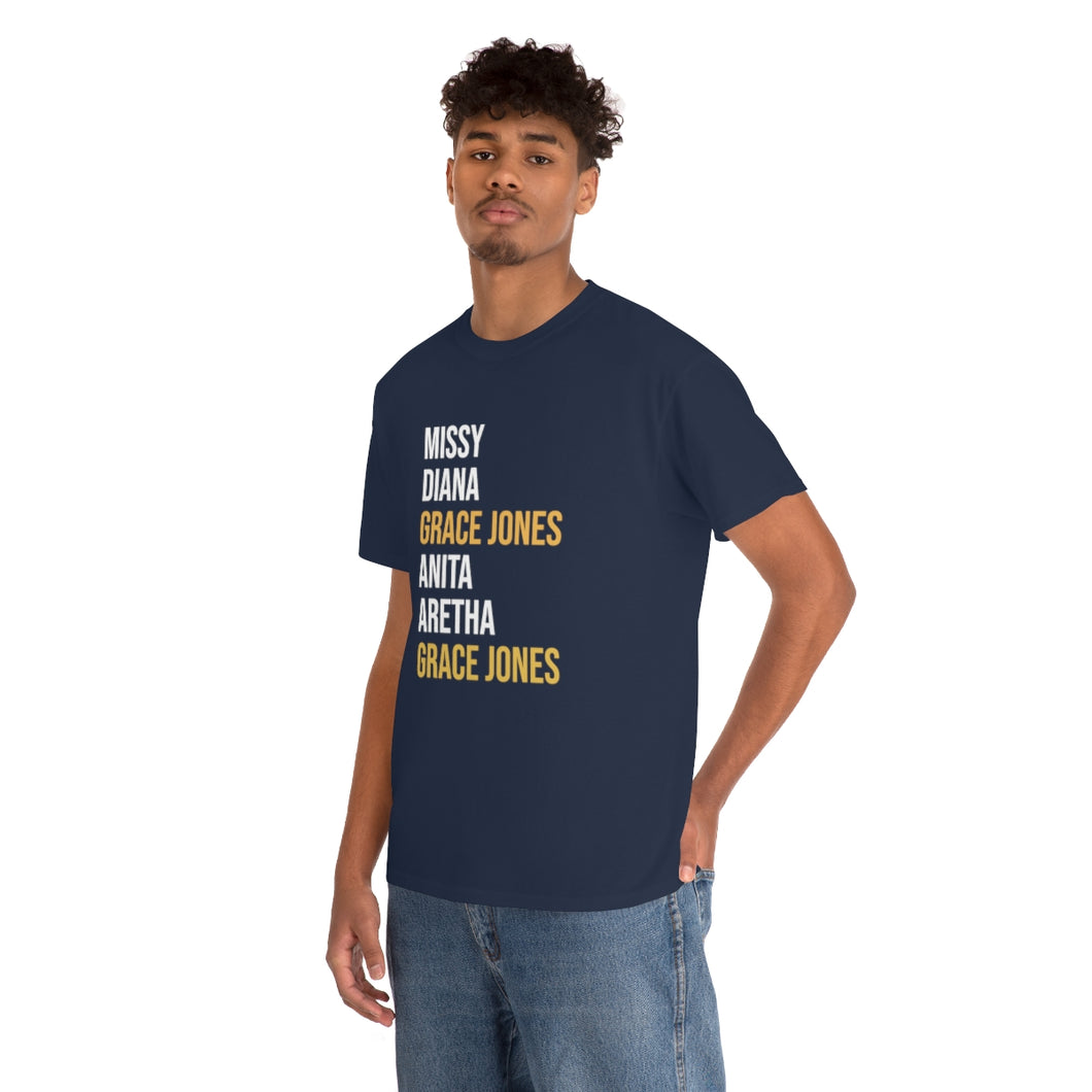 Grace Jones Gold X NAVY Unisex Heavy Cotton Tee