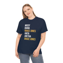 Load image into Gallery viewer, Grace Jones Gold X NAVY Unisex Heavy Cotton Tee
