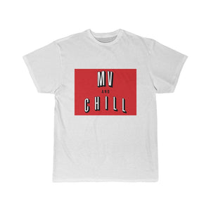 MV and Chill Men's Short Sleeve Tee - White T w/ Red Box - PLEASE SEE SIZE CHART